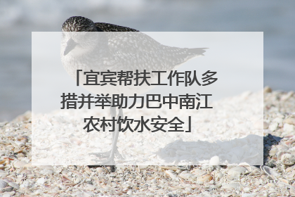 宜宾帮扶工作队多措并举助力巴中南江农村饮水安全