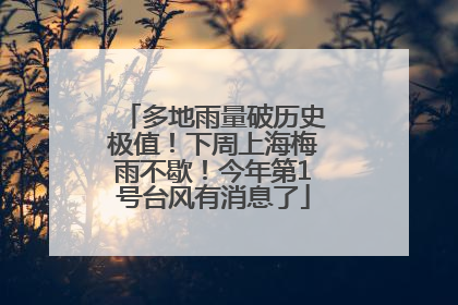 多地雨量破历史极值！下周上海梅雨不歇！今年第1号台风有消息了