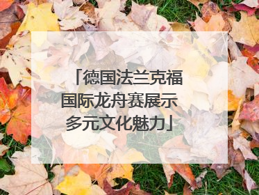 德国法兰克福国际龙舟赛展示多元文化魅力