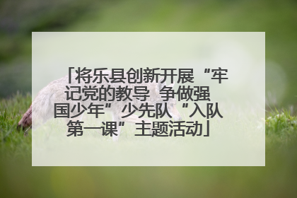将乐县创新开展“牢记党的教导  争做强国少年”少先队“入队第一课”主题活动