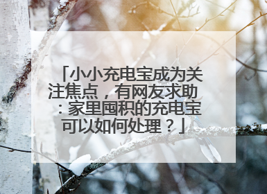 小小充电宝成为关注焦点，有网友求助：家里囤积的充电宝可以如何处理？