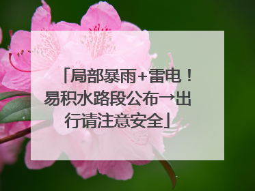 局部暴雨+雷电！易积水路段公布→出行请注意安全