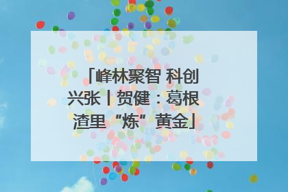 峰林聚智 科创兴张丨贺健：葛根渣里“炼”黄金