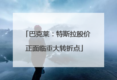 巴克莱：特斯拉股价正面临重大转折点