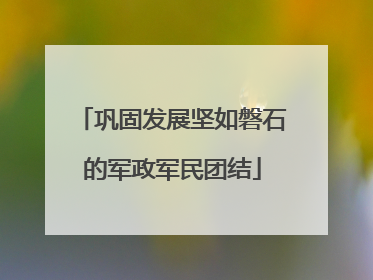 巩固发展坚如磐石的军政军民团结