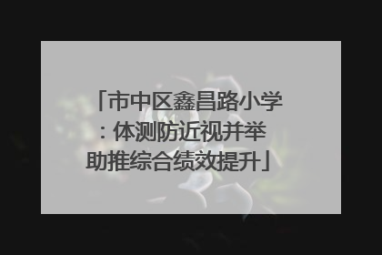 市中区鑫昌路小学：体测防近视并举 助推综合绩效提升