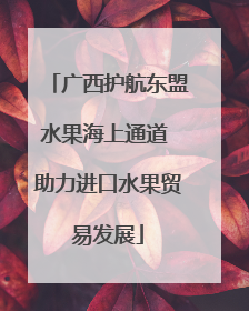 广西护航东盟水果海上通道 助力进口水果贸易发展