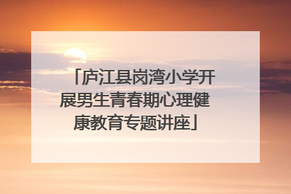 庐江县岗湾小学开展男生青春期心理健康教育专题讲座