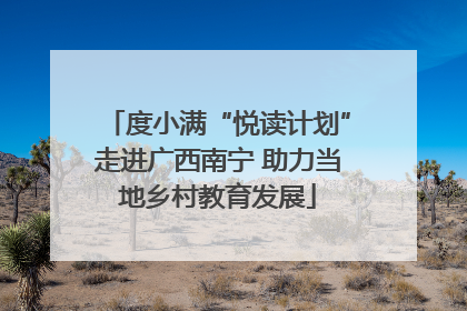 度小满“悦读计划”走进广西南宁 助力当地乡村教育发展