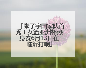 张子宇国家队首秀！女篮亚洲杯热身赛6月13日在临沂打响