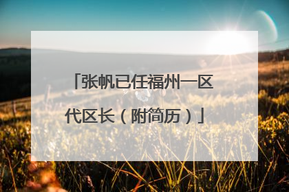 张帆已任福州一区代区长（附简历）