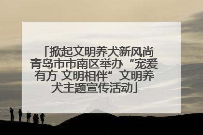 掀起文明养犬新风尚 青岛市市南区举办“宠爱有方 文明相伴”文明养犬主题宣传活动