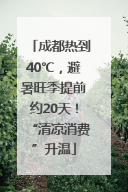 成都热到40℃，避暑旺季提前约20天！“清凉消费”升温