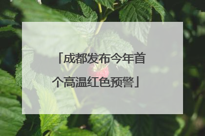 成都发布今年首个高温红色预警