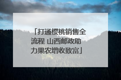 打通樱桃销售全流程 山西邮政助力果农增收致富