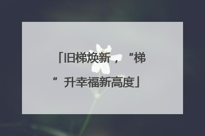 旧梯焕新，“梯”升幸福新高度
