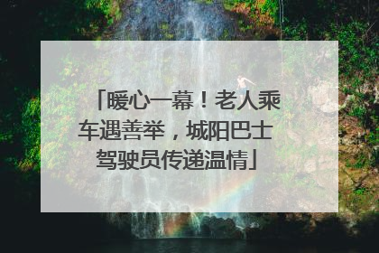 暖心一幕！老人乘车遇善举，城阳巴士驾驶员传递温情