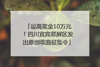 最高奖金10万元！四川宜宾翠屏区发出原创歌曲征集令