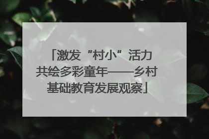 激发“村小”活力 共绘多彩童年——乡村基础教育发展观察