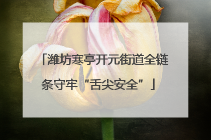 潍坊寒亭开元街道全链条守牢“舌尖安全”