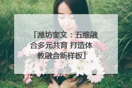 潍坊奎文：五维融合多元共育 打造体教融合新样板