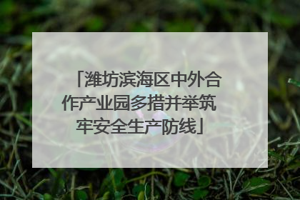潍坊滨海区中外合作产业园多措并举筑牢安全生产防线