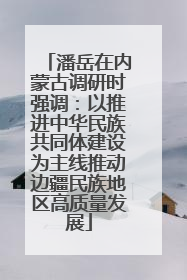 潘岳在内蒙古调研时强调：以推进中华民族共同体建设为主线推动边疆民族地区高质量发展