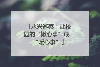 永兴巡察：让校园的“揪心事”成“暖心事”