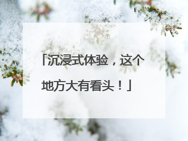 沉浸式体验，这个地方大有看头！