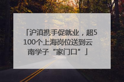 沪滇携手促就业，超5100个上海岗位送到云南学子“家门口”