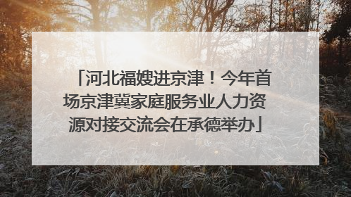 河北福嫂进京津！今年首场京津冀家庭服务业人力资源对接交流会在承德举办