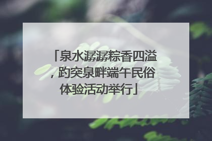 泉水潺潺粽香四溢，趵突泉畔端午民俗体验活动举行