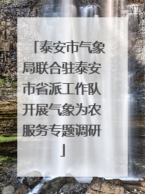 泰安市气象局联合驻泰安市省派工作队开展气象为农服务专题调研