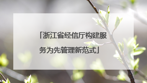 浙江省经信厅构建服务为先管理新范式