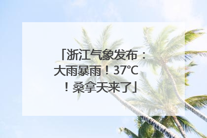 浙江气象发布：大雨暴雨！37℃！桑拿天来了