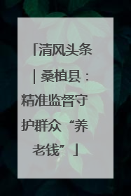 清风头条｜桑植县：精准监督守护群众“养老钱”