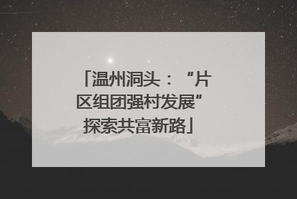 温州洞头：“片区组团强村发展”探索共富新路