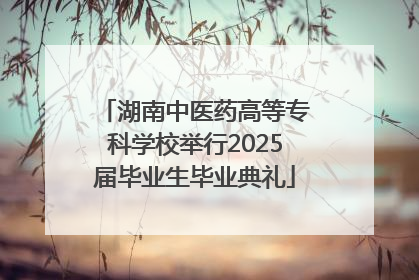 湖南中医药高等专科学校举行2025届毕业生毕业典礼