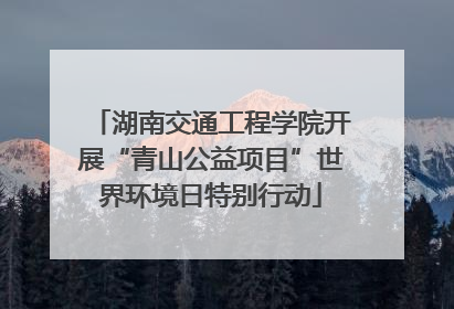 湖南交通工程学院开展“青山公益项目”世界环境日特别行动