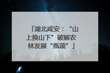 湖北咸安：“山上换山下”破解农林发展“瓶颈”