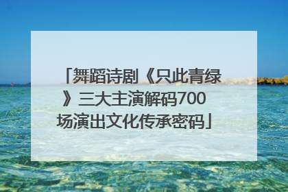 舞蹈诗剧《只此青绿》三大主演解码700场演出文化传承密码