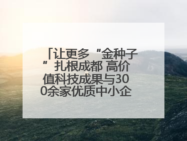 让更多“金种子”扎根成都 高价值科技成果与300余家优质中小企业精准对接