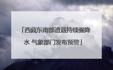 西藏东南部遭遇持续强降水 气象部门发布预警