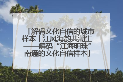 解码文化自信的城市样本丨江风海韵共潮生——解码“江海明珠”南通的文化自信样本