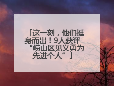 这一刻，他们挺身而出！9人获评“崂山区见义勇为先进个人”