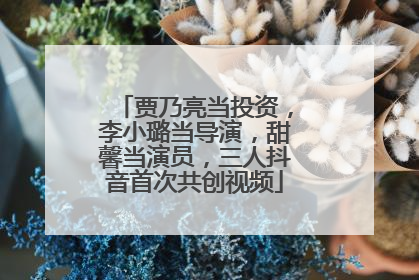 贾乃亮当投资，李小璐当导演，甜馨当演员，三人抖音首次共创视频