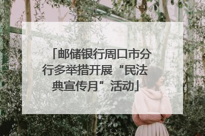 邮储银行周口市分行多举措开展“民法典宣传月”活动