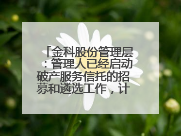 金科股份管理层：管理人已经启动破产服务信托的招募和遴选工作，计划在6月初召开评审会