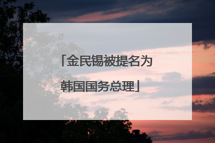 金民锡被提名为韩国国务总理