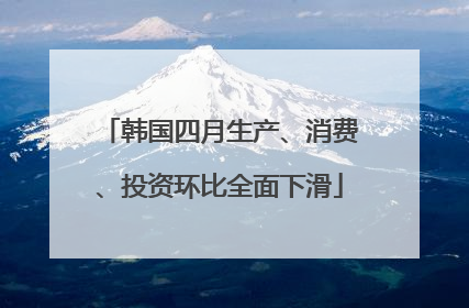 韩国四月生产、消费、投资环比全面下滑